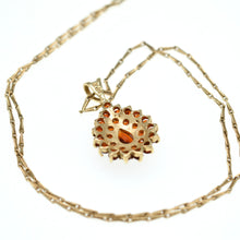 Load image into Gallery viewer, Vintage 9ct gold garnet cluster pendant and necklace
