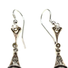 Load image into Gallery viewer, Antique Art Deco silver and paste earrings
