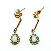 Load image into Gallery viewer, Lovely Emerald &amp; Opal Drop Dangle Earrings
