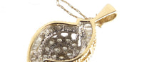 Load image into Gallery viewer, Gold diamond cluster pendant on a 9ct gold necklace
