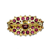 Load image into Gallery viewer, Antique Victorian bohemian garnet oval pin brooch

