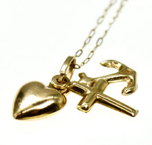Load image into Gallery viewer, 9ct gold faith, hope and charity pendant on a 9ct gold necklace - gift for her
