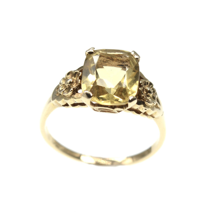 Vintage 9ct gold citrine set ring