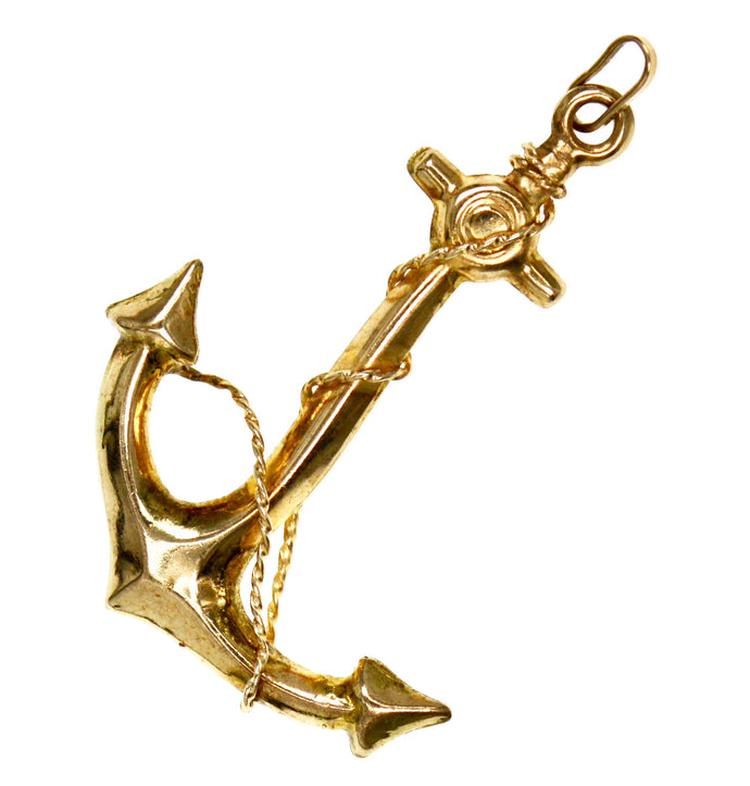 Lovely vintage 9ct gold anchor pendant