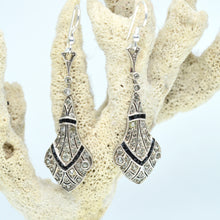 Load image into Gallery viewer, Antique Art Deco silver and paste earrings
