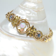 Load image into Gallery viewer, Antique Victorian 9ct Gold Opal &amp; Sapphire Bracelet
