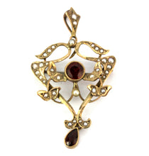 Load image into Gallery viewer, An Art Nouveau 9ct yellow gold pendant/brooch
