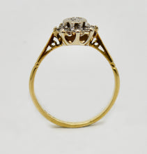 Load image into Gallery viewer, Lovely antique 18ct gold diamond cluster flowerhead ring

