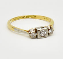 Load image into Gallery viewer, 18ct gold 3-stone diamond dress ring
