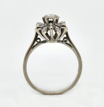 Load image into Gallery viewer, An 18ct white gold diamond cluster flowerhead dress ring
