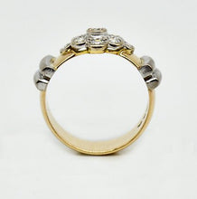 Load image into Gallery viewer, A 9ct gold diamond cluster flowerhead dress ring
