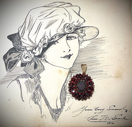 Victorian bohemian garnet pendant