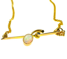 Load image into Gallery viewer, Vintage 9ct Gold Opal Cabochon Emerald Pendant Necklace
