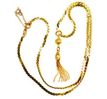 Load image into Gallery viewer, Beautiful Vintage 1970&#39;s 9ct gold S link necklace with tassel pendant
