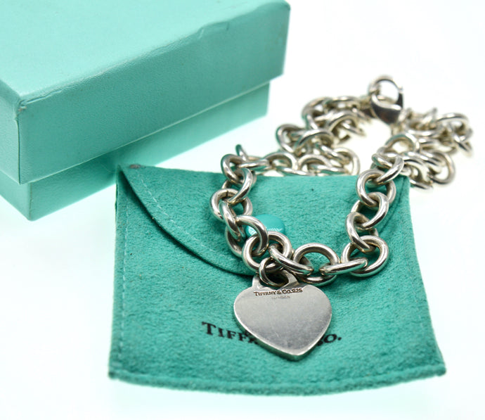 Vintage Authentic Tiffany & Co Signature Heart Silver Necklace - Valentines gift, gift for her!
