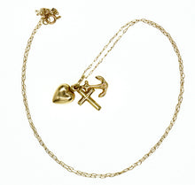 Load image into Gallery viewer, 9ct gold faith, hope and charity pendant on a 9ct gold necklace - gift for her

