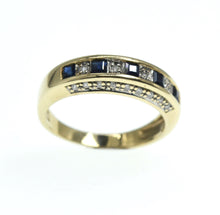 Load image into Gallery viewer, 9ct Gold Sapphire and Diamond Half Eternity Ring
