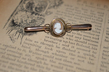 Load image into Gallery viewer, Antique Cameo Bar/Collar Pin Edwardian shell Carved Cameo
