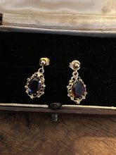 Load image into Gallery viewer, 9ct Gold Garnet Drop Earrings

